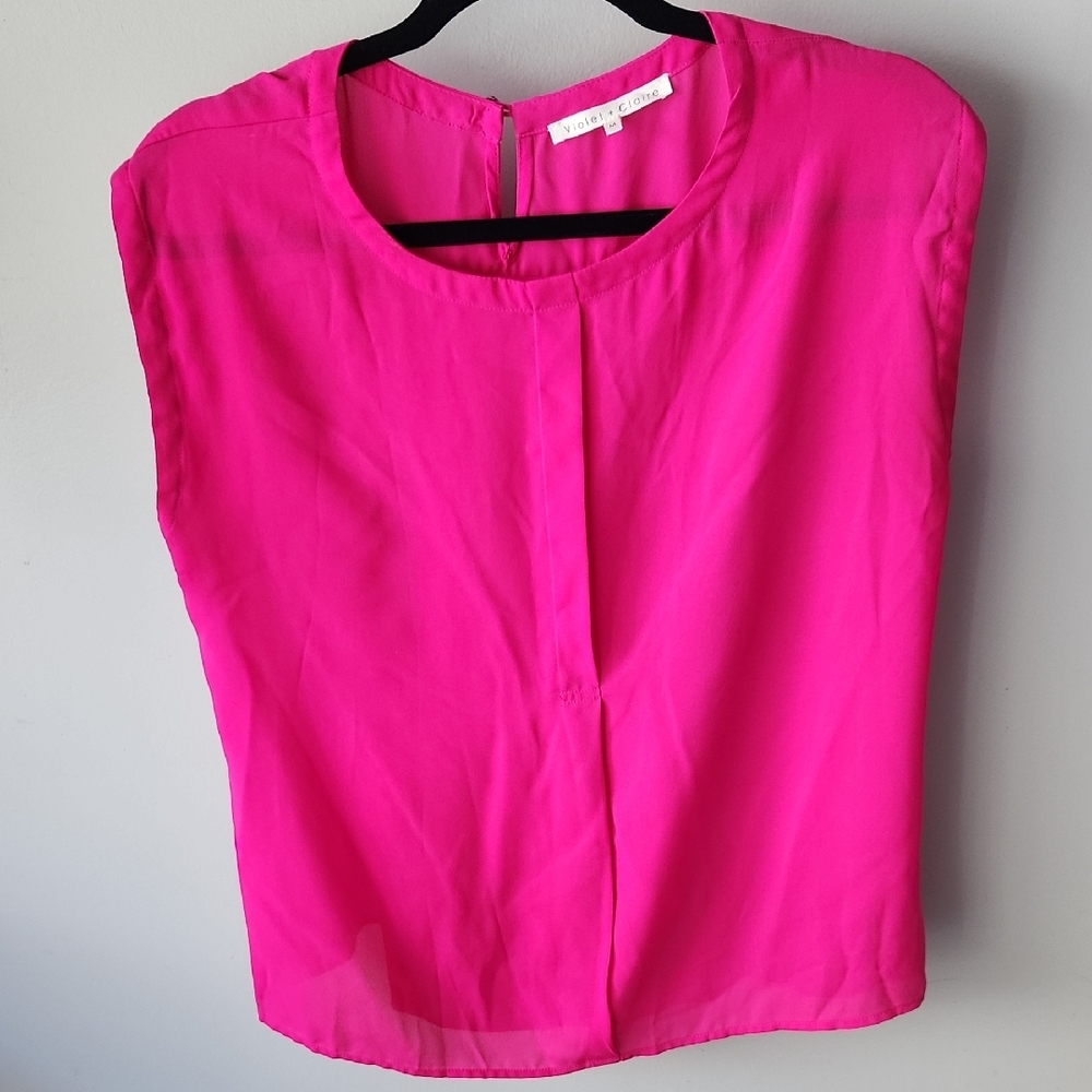 Violet & Claire Vibrant Pink Blouse
